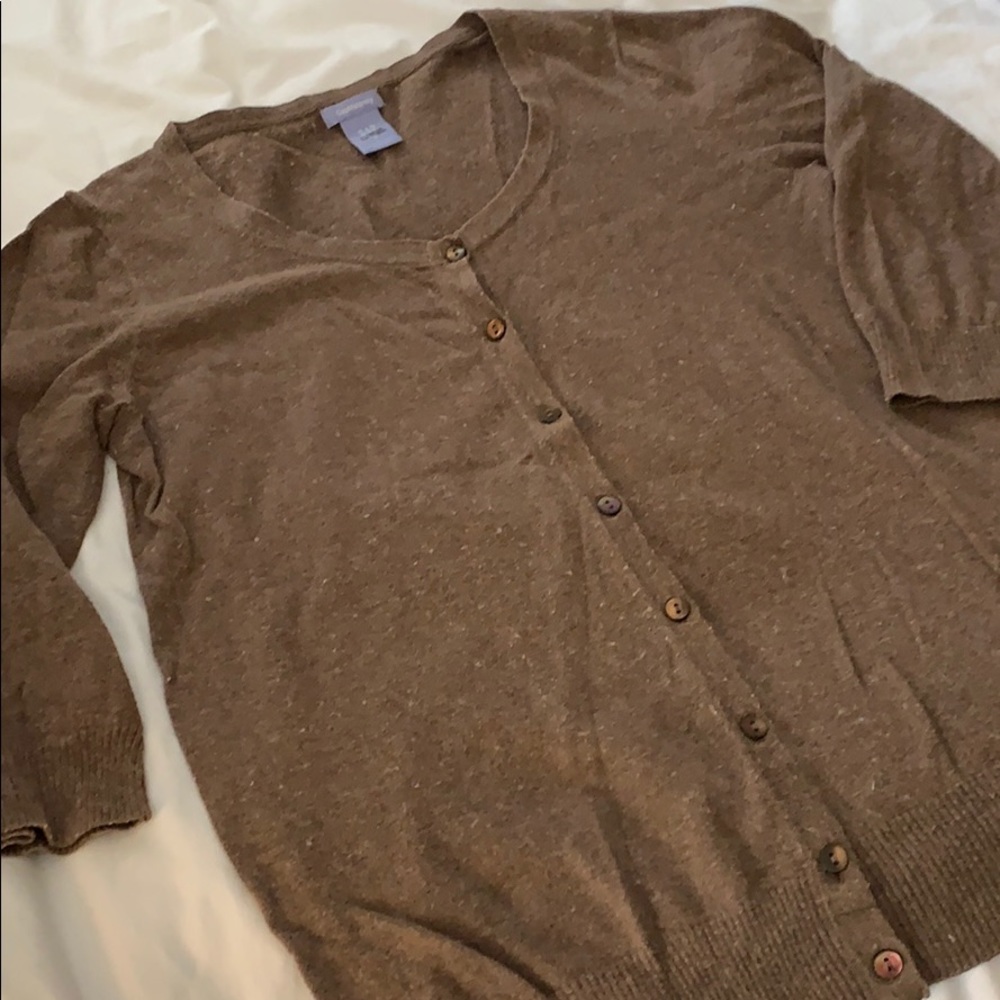 GAP MATERNITY Heathered Brown Cardigan Sweater